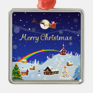 Frohe Weihnachten auf dem Vollmond Ornament Aus Metall