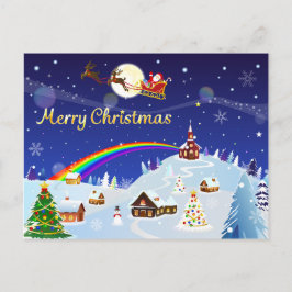 Frohe Weihnachten auf dem Vollmond Postkarte