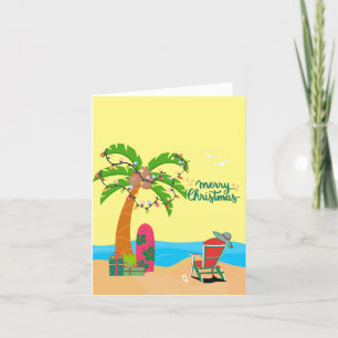 Frohe Weihnachten auf der Beach Blank Card Dankeskarte