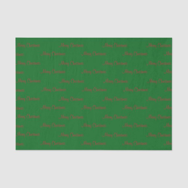 Frohe Weihnachten auf Grün Seidenpapier (Vorderseite)