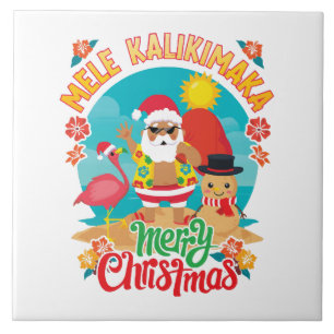 Frohe Weihnachten auf Hawaii mit Mele Kalikimaka Fliese