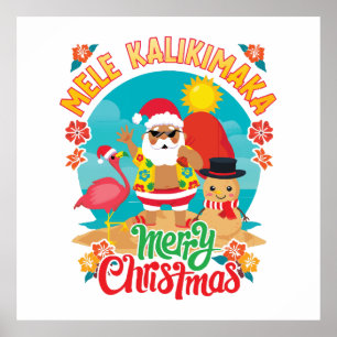 Frohe Weihnachten auf Hawaii mit Mele Kalikimaka Poster