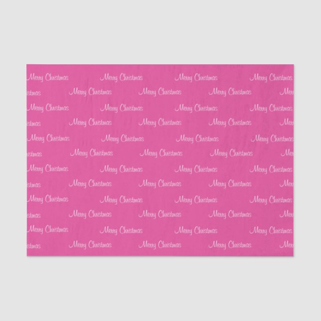 Frohe Weihnachten auf Rosa Seidenpapier (Vorderseite)