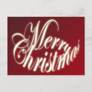 Frohe Weihnachten auf roter Postkarte