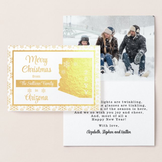 Frohe Weihnachten aus Arizona Staat Foto Folienkarte (Anzeige)
