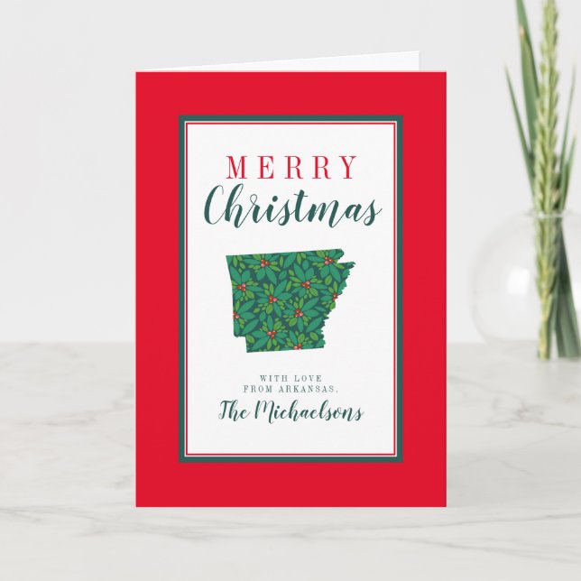 Frohe Weihnachten aus Arkansas Karte (Vorderseite)