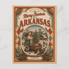 Frohe Weihnachten aus Arkansas Vintage-Schneekugel