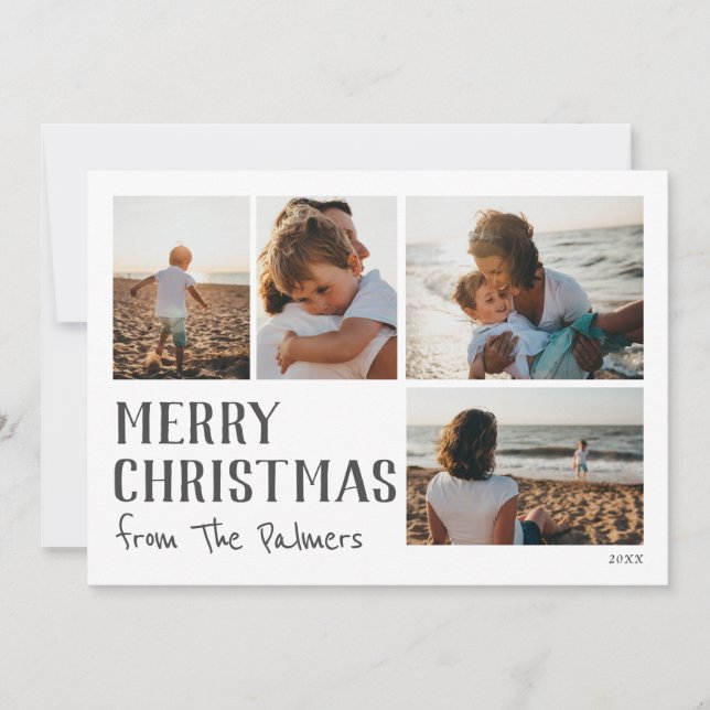 Frohe Weihnachten aus bearbeitbaren Fotokarten Karte (Vorderseite)