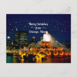 Frohe Weihnachten aus Chicago, Illinois Postkarte