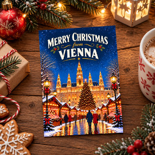 Frohe Weihnachten aus dem alten Wien Österreich Postkarte