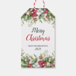 Frohe Weihnachten aus dem Blumenkranz Geschenkanhänger
