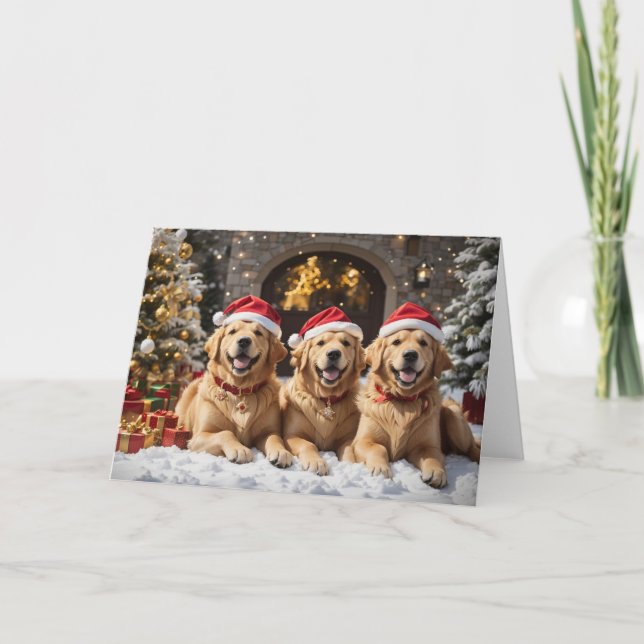 Frohe Weihnachten aus dem Goldenen Retrievers des  (Vorderseite)