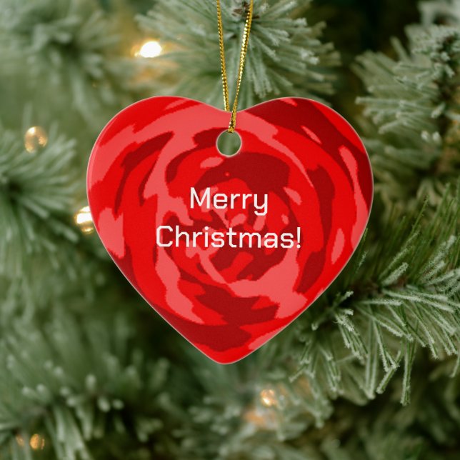Frohe Weihnachten aus dem Herz-Ornament Keramik Ornament (Baum)