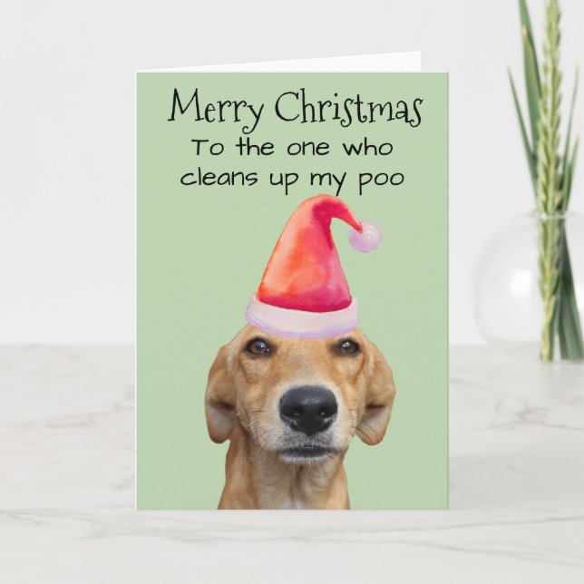 Frohe Weihnachten aus dem Hund Funny Spaß Karte (Vorderseite)