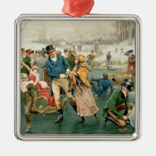 Frohe Weihnachten aus dem Jahr 1907 Silbernes Ornament