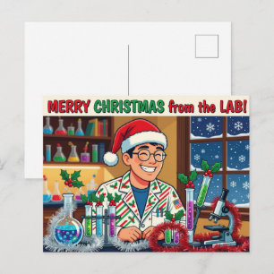 Frohe Weihnachten aus dem Labor! Postkarte