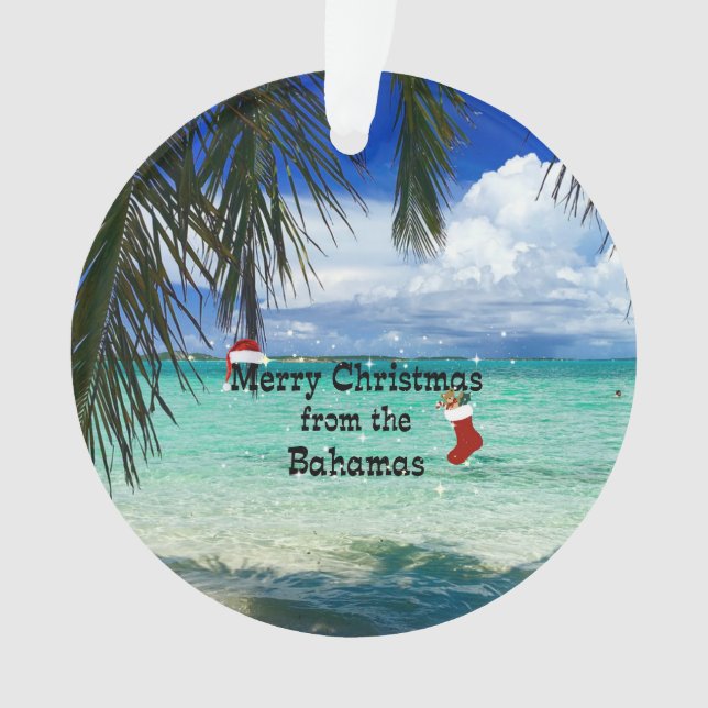 Frohe Weihnachten aus den Bahamas Ornament (Vorderseite)