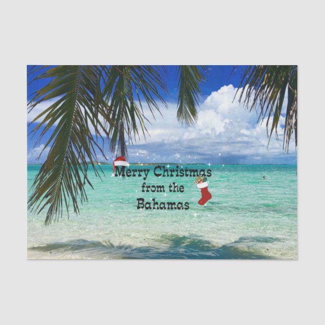 Frohe Weihnachten aus den Bahamas Seidenpapier (Vorderseite)