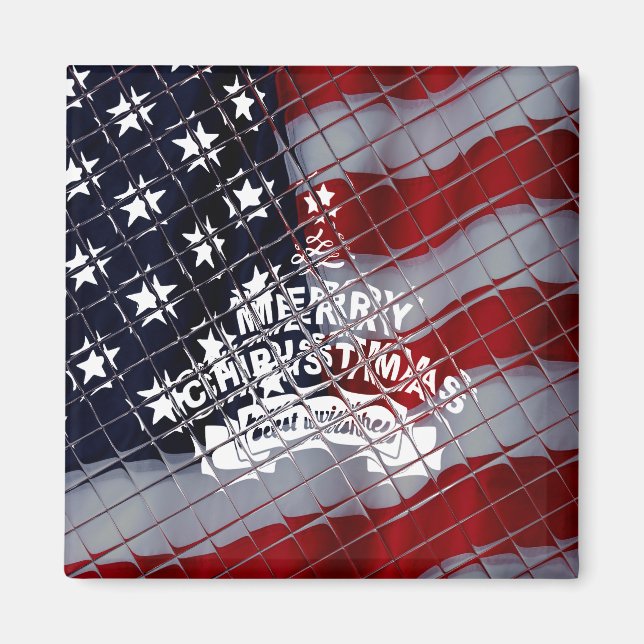 Frohe Weihnachten aus den USA Magnet (Vorne)