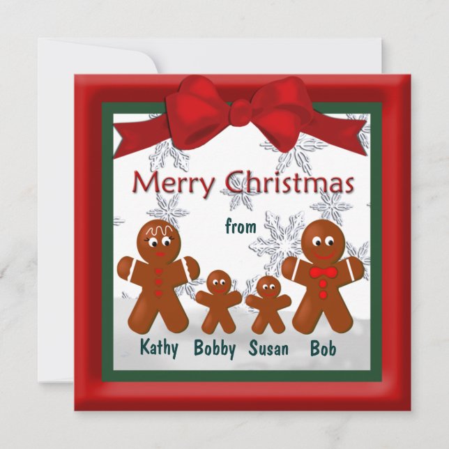 Frohe Weihnachten aus der Familie von Vier Lebkuch (Vorderseite)