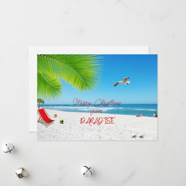 Frohe Weihnachten aus der Paradise Urlaubskarte (Vorderseite/Rückseite Beispiel)