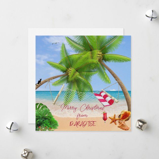 Frohe Weihnachten aus der Paradise Urlaubskarte (Vorderseite/Rückseite Beispiel)