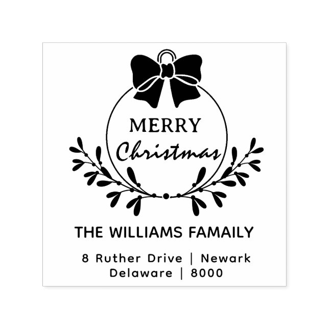 Frohe Weihnachten aus der Rücksendeadresse von Fam Permastempel (Design)