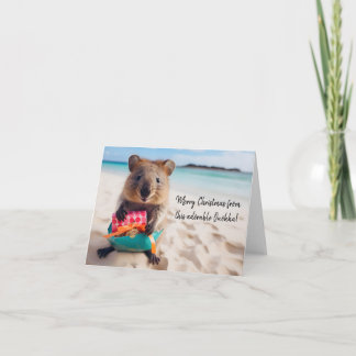 Frohe Weihnachten aus diesem Adorable Quokka - Karte