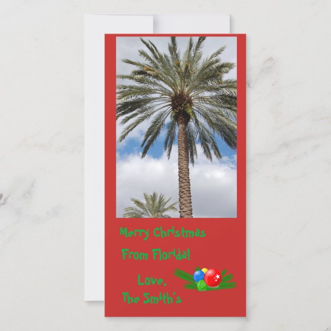 Frohe Weihnachten aus Florida-Karte (Vorderseite)