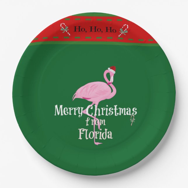 Frohe Weihnachten aus Florida Pappteller (Vorderseite)