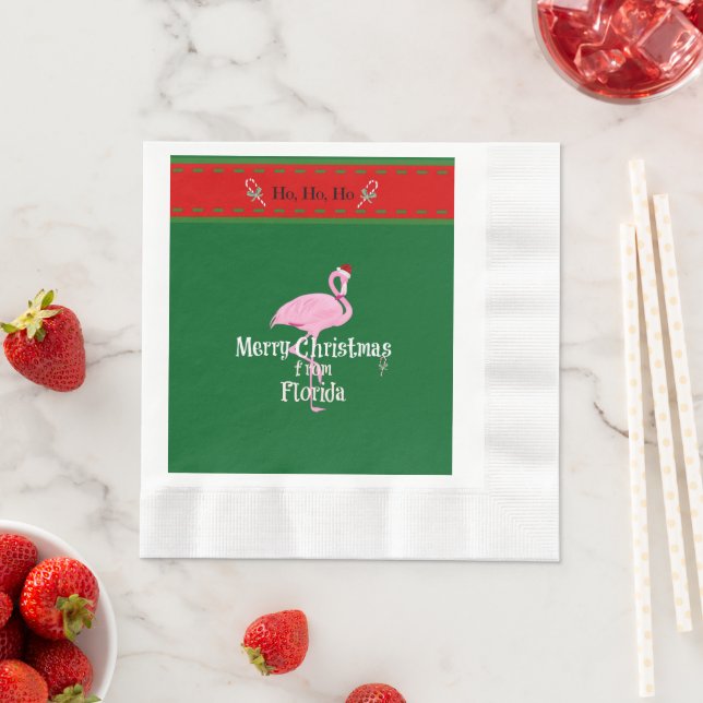 Frohe Weihnachten aus Florida Serviette (Beispiel)