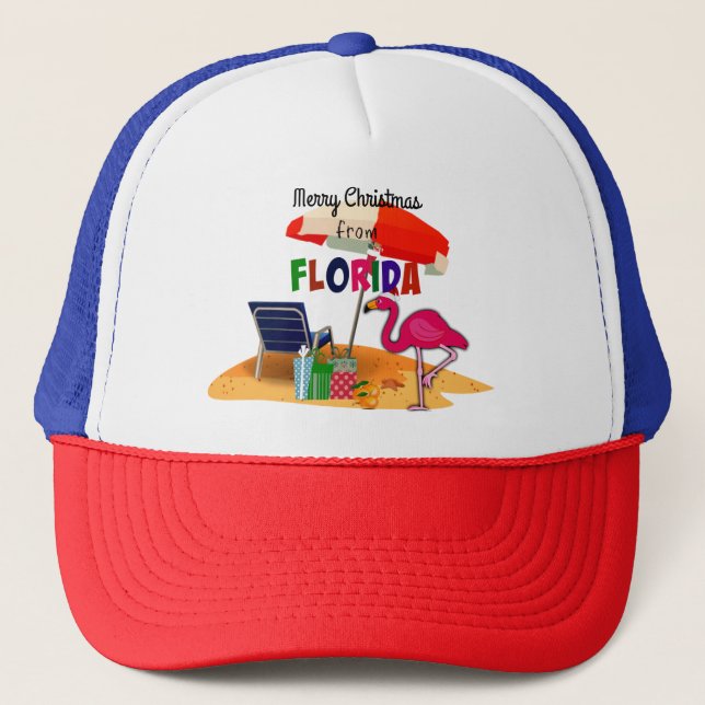 Frohe Weihnachten aus Florida Truckerkappe (Vorderseite)