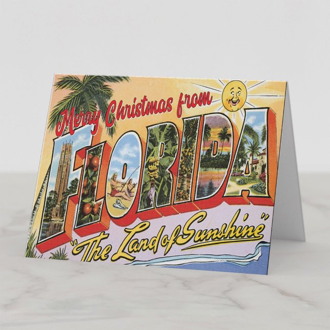 Frohe Weihnachten aus Florida Vintag Karte (Von Creator hochgeladen)