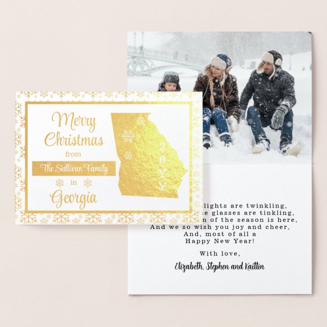 Frohe Weihnachten aus Georgien Staat | FOTO Folienkarte (Anzeige)
