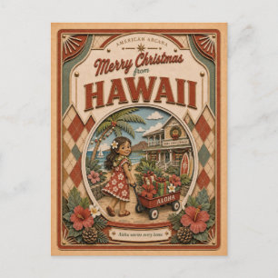 Frohe Weihnachten aus Hawaii Vintage-Schneekugel
