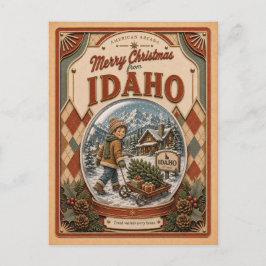 Frohe Weihnachten aus Idaho Vintage-Schneekugel