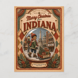 Frohe Weihnachten aus Indiana Vintage-Schneekugel