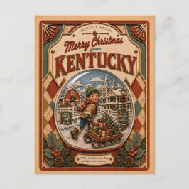 Frohe Weihnachten aus Kentucky Vintage-Schneekugel
