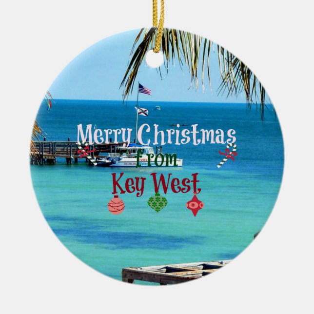 Frohe Weihnachten aus Key West Keramikornament (Vorne)