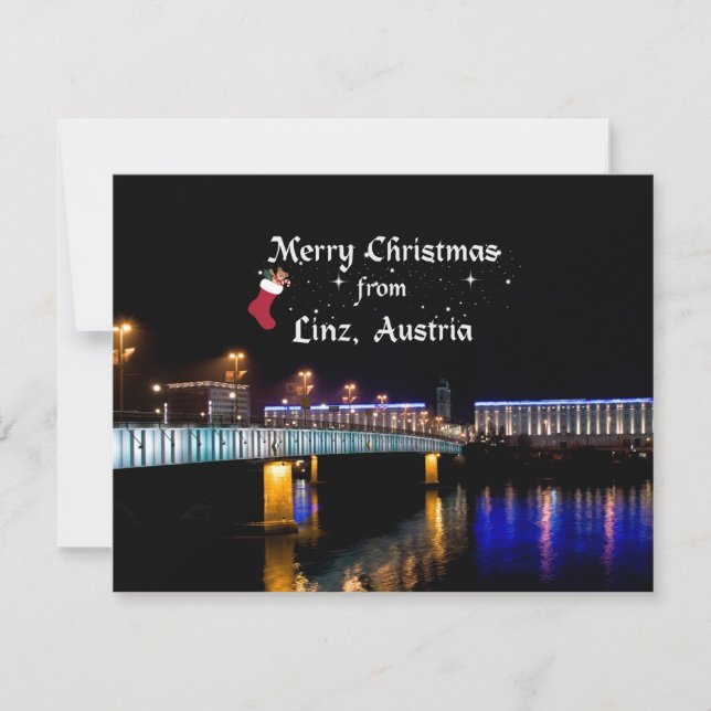 Frohe Weihnachten aus Linz, Österreich Karte (Vorderseite)