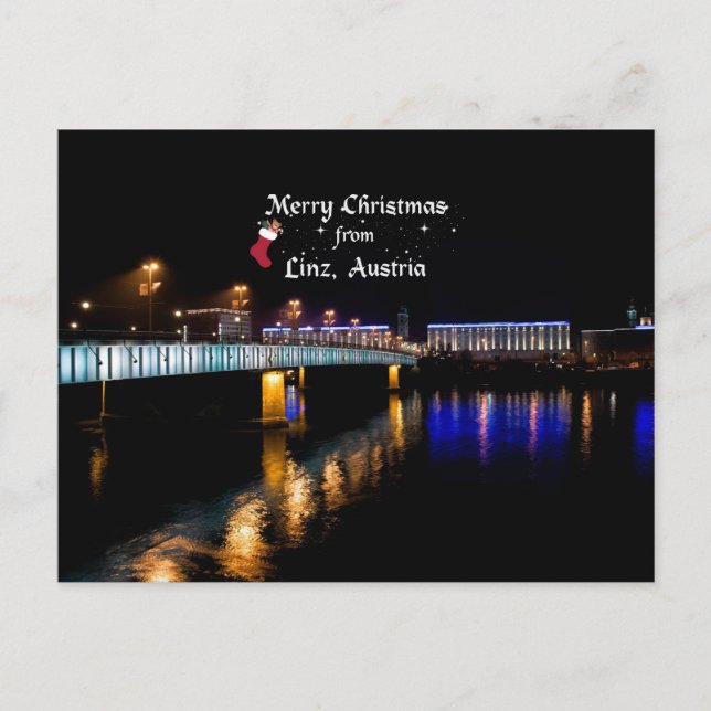 Frohe Weihnachten aus Linz, Österreich Postkarte (Vorderseite)