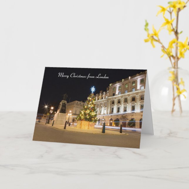 Frohe Weihnachten aus London Karte (Gelbe Blume)