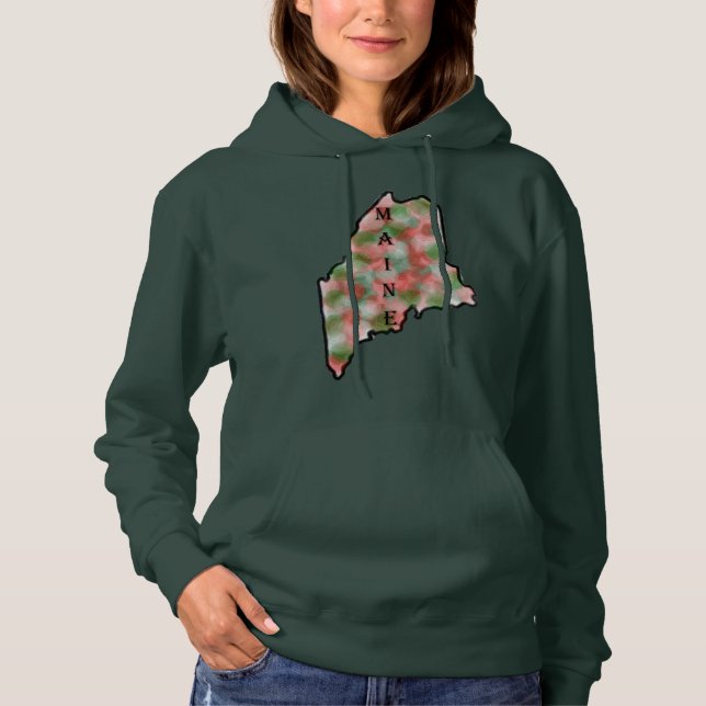 Frohe Weihnachten aus Maine Hoodie (Vorderseite)