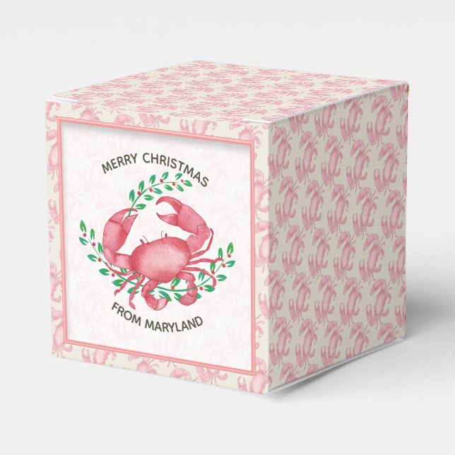 Frohe Weihnachten aus Maryland Weihnachtskrabbe Geschenkschachtel (Vorderseite)