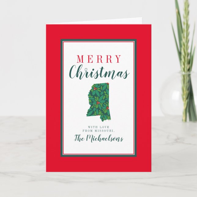 Frohe Weihnachten aus Missouri Karte (Vorderseite)