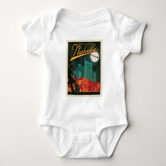 Frohe Weihnachten aus Nashville Baby Strampler (Vorderseite)