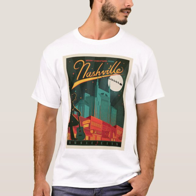 Frohe Weihnachten aus Nashville T-Shirt (Vorderseite)