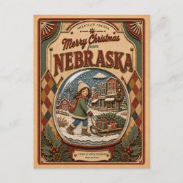 Frohe Weihnachten aus Nebraska Vintage-Schneekugel