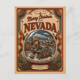 Frohe Weihnachten aus Nevada Vintage-Schneekugel