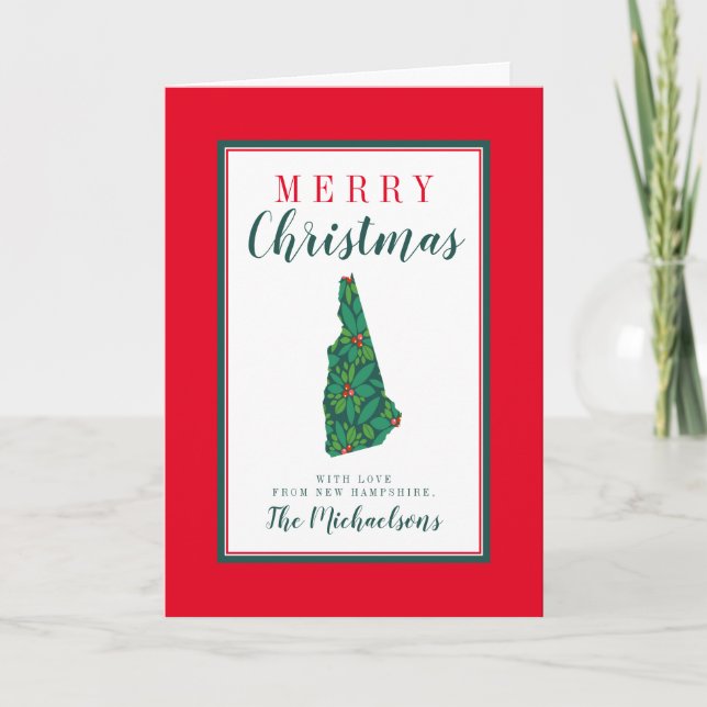 Frohe Weihnachten aus New Hampshire Karte (Vorderseite)